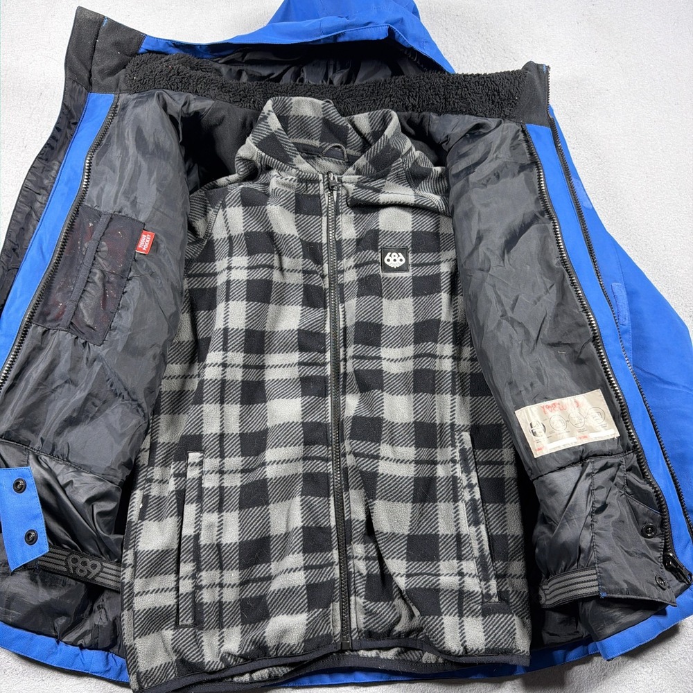 686 Smarty Jacket Kids Large 3-in-1 Ski Snow Winter Coat Blue Gray Black Gorp - Picture 6 of 11